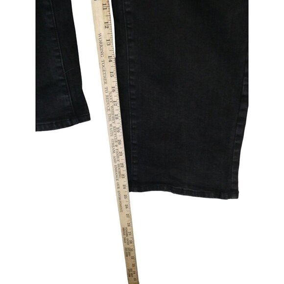J.McLaughlin‎ Jeans Womens 8 Wide Leg Relaxed Crop Mid Rise Stretch Denim Black - Picture 7 of 10